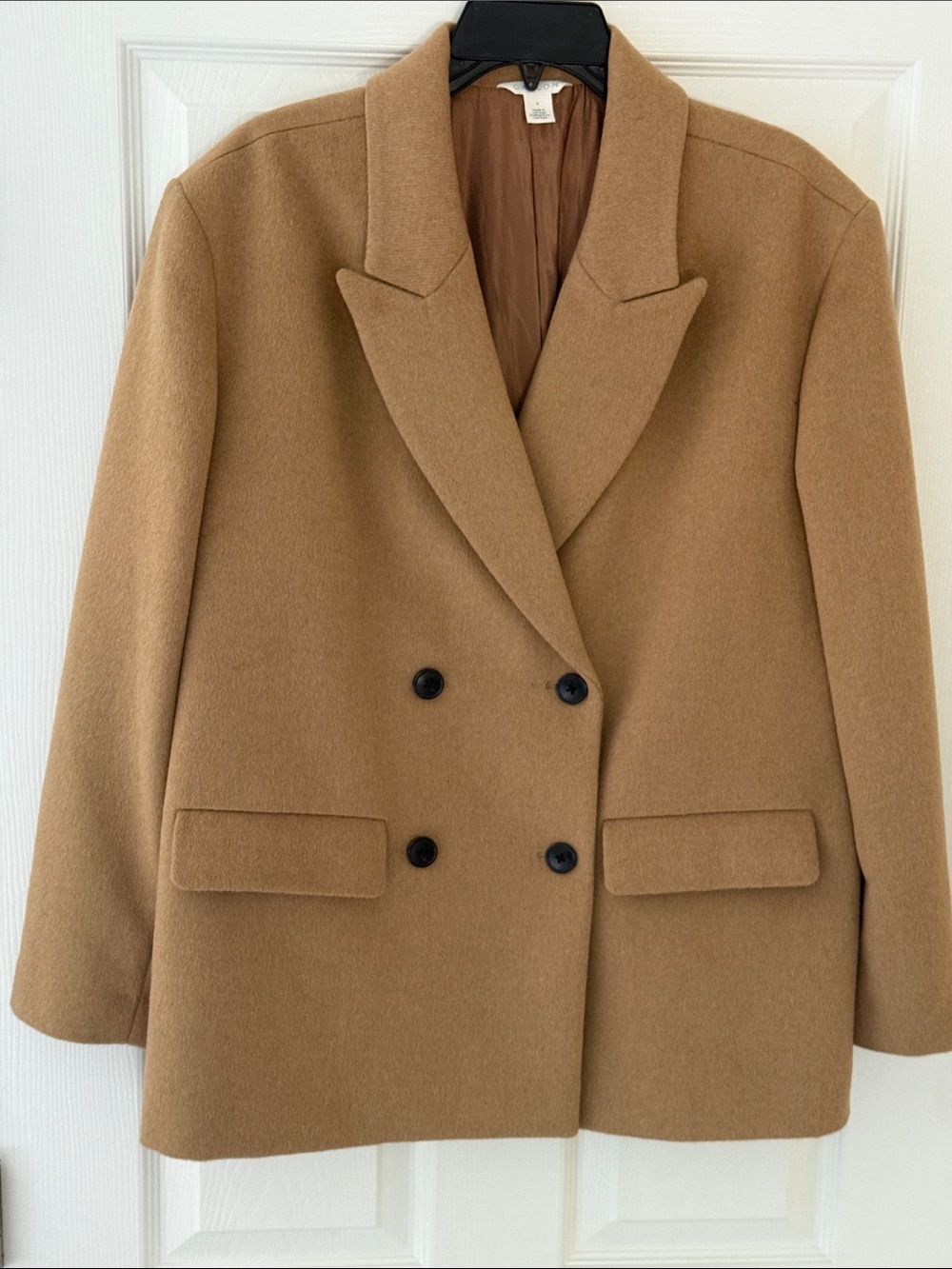 Caslon Double-Breasted Camel Blazer Jacket